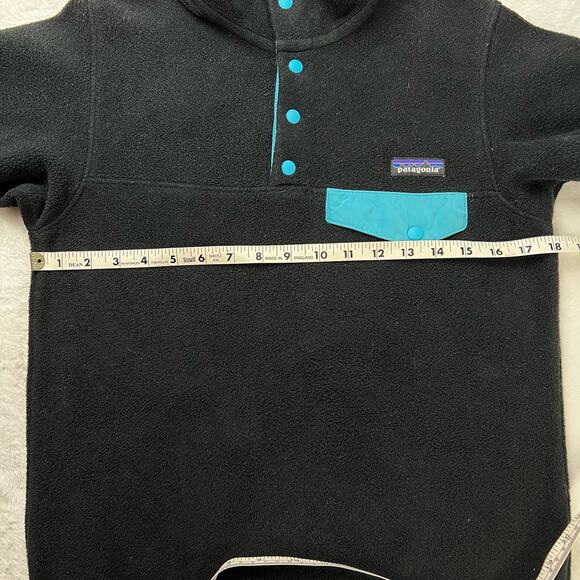 Patagonia Synchilla Black Teal Snap-T Pullover Fleece Women's Size X-Small - Picture 4 of 7